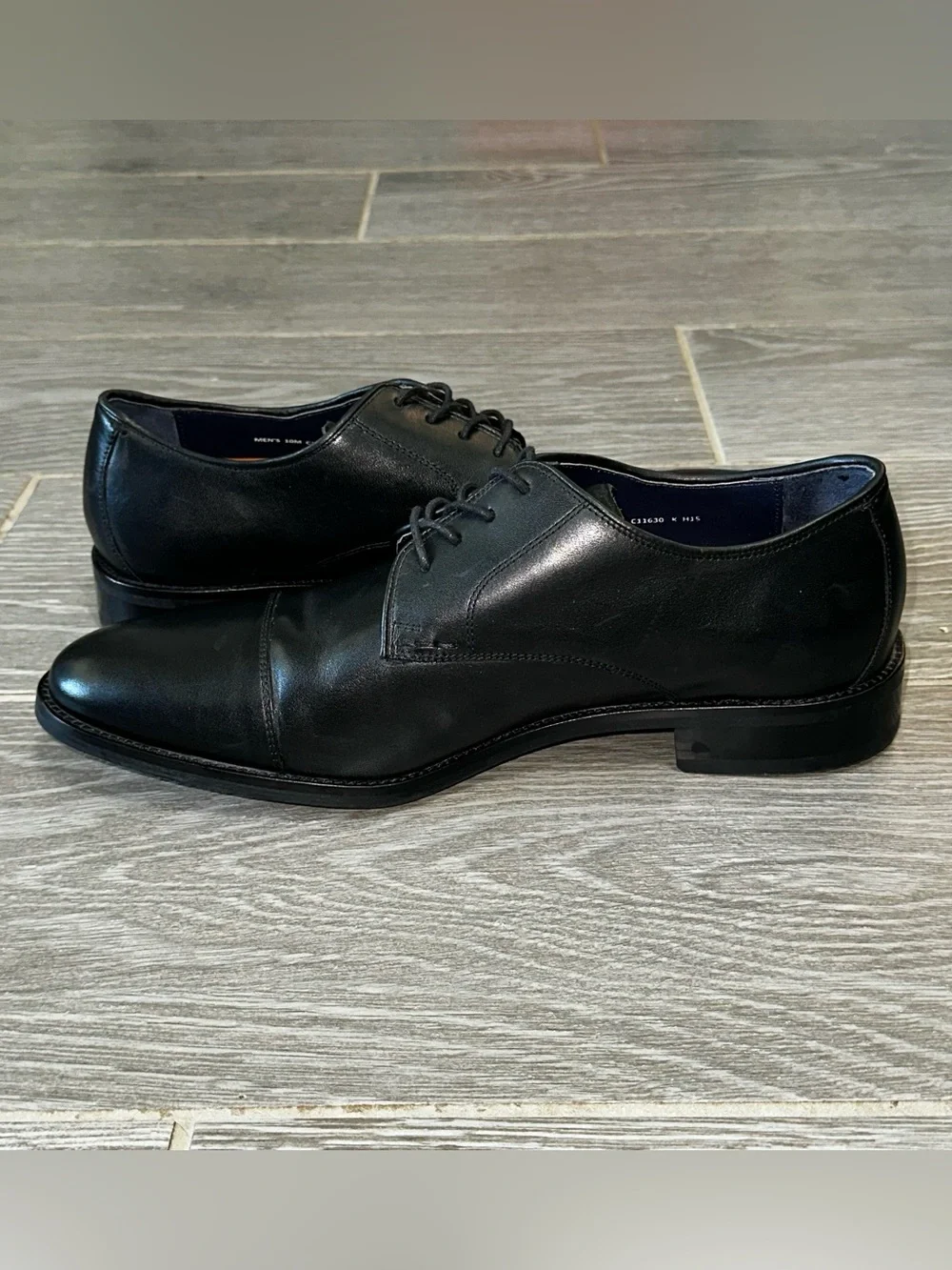 Cole Haan Lenox Hill Dress Cap Toe Oxfords Men’s 10 Black Leather Derby Shoes